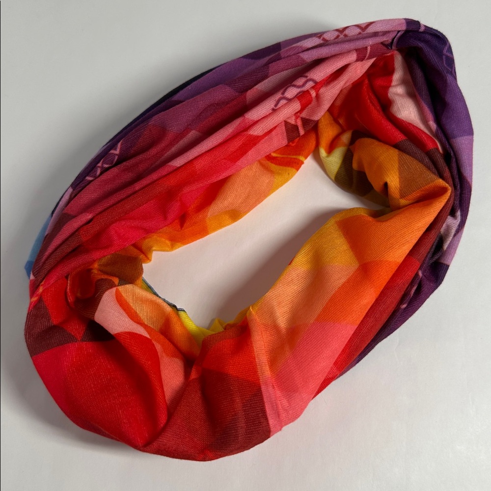 Wide Rainbow Geometric Headband - #2077